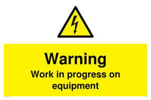 WE5792: Warning Work in progress on equipment