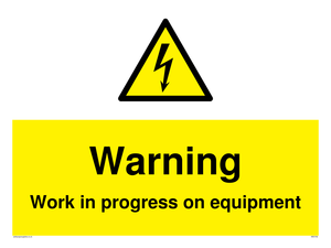 WE5792: Warning Work in progress on equipment