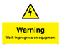 WE5792: Warning Work in progress on equipment
