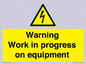 WE5792: Warning Work in progress on equipment