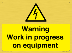 WE5792: Warning Work in progress on equipment