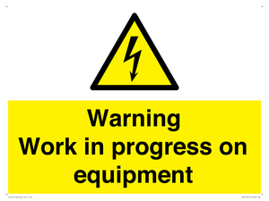 WE5792: Warning Work in progress on equipment