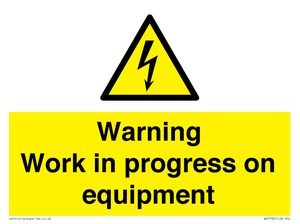 WE5792: Warning Work in progress on equipment