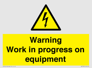 WE5792: Warning Work in progress on equipment