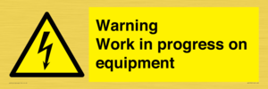 WE5792: Warning Work in progress on equipment