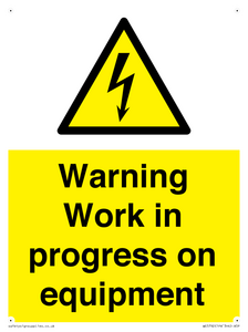 WE5792: Warning Work in progress on equipment