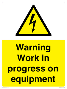 WE5792: Warning Work in progress on equipment