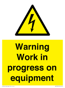 WE5792: Warning Work in progress on equipment