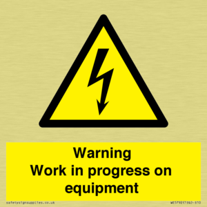 WE5792: Warning Work in progress on equipment