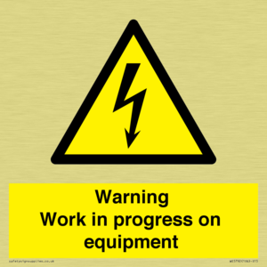 WE5792: Warning Work in progress on equipment