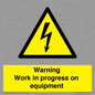 WE5792: Warning Work in progress on equipment