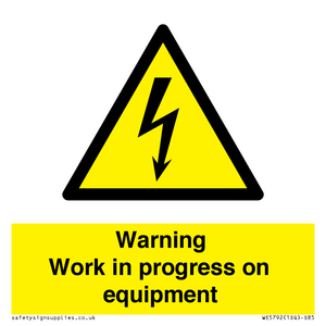WE5792: Warning Work in progress on equipment