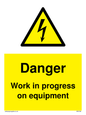 WE5798: Danger Work in progress on equipment