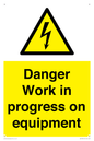 WE5798: Danger Work in progress on equipment