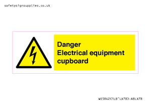 WE5842: Danger Electrical equipment cupboard