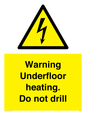 WE7034: Warning Underfloor heating. Do not drill