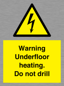 WE7034: Warning Underfloor heating. Do not drill