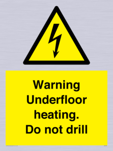 WE7034: Warning Underfloor heating. Do not drill