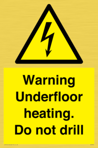 WE7034: Warning Underfloor heating. Do not drill