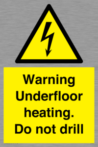 WE7034: Warning Underfloor heating. Do not drill