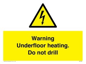 WE7034: Warning Underfloor heating. Do not drill