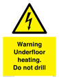 WE7034: Warning Underfloor heating. Do not drill