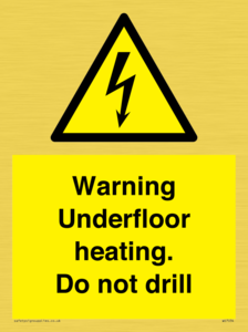 WE7034: Warning Underfloor heating. Do not drill