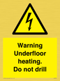 WE7034: Warning Underfloor heating. Do not drill