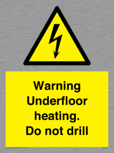 WE7034: Warning Underfloor heating. Do not drill