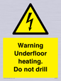 WE7034: Warning Underfloor heating. Do not drill