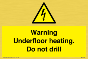 WE7034: Warning Underfloor heating. Do not drill