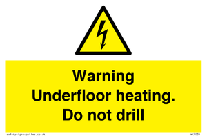 WE7034: Warning Underfloor heating. Do not drill