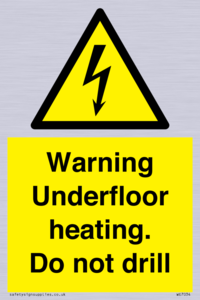 WE7034: Warning Underfloor heating. Do not drill
