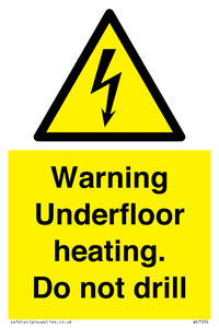 WE7034: Warning Underfloor heating. Do not drill