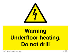 WE7034: Warning Underfloor heating. Do not drill