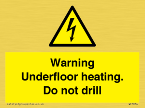 WE7034: Warning Underfloor heating. Do not drill