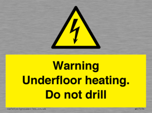WE7034: Warning Underfloor heating. Do not drill