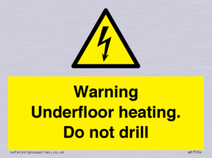 WE7034: Warning Underfloor heating. Do not drill