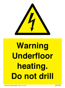 WE7034: Warning Underfloor heating. Do not drill