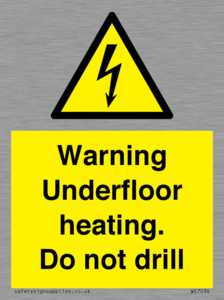 WE7034: Warning Underfloor heating. Do not drill