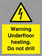 WE7034: Warning Underfloor heating. Do not drill