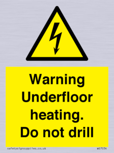 WE7034: Warning Underfloor heating. Do not drill