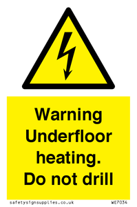 WE7034: Warning Underfloor heating. Do not drill