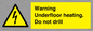 WE7034: Warning Underfloor heating. Do not drill