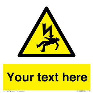 WE7822: Custom Warning danger of death by electrocution