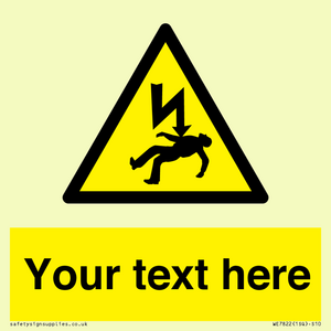 WE7822: Custom Warning danger of death by electrocution