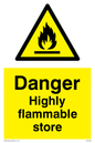 WF5362: Danger Highly flammable store sign