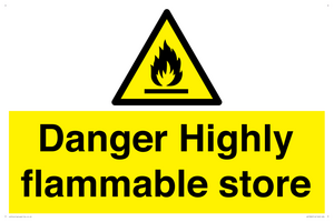 WF5362: Danger Highly flammable store sign