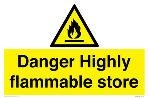 WF5362: Danger Highly flammable store sign