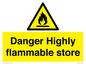 WF5362: Danger Highly flammable store sign